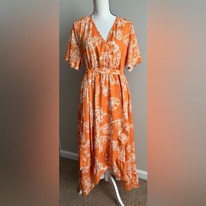 NWT BloomChic Orange Flutter Sleeve Dress